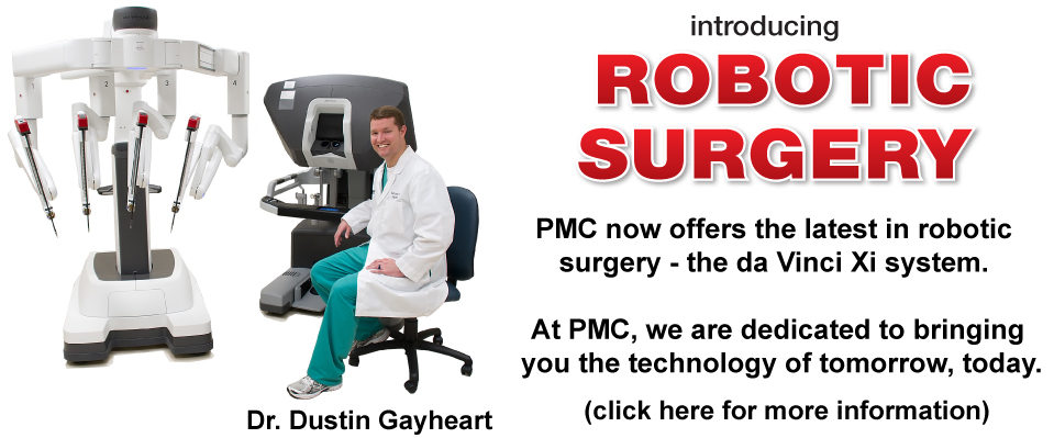 PMC now offers the latest in robotic surgery - the da Vinci Xi system.